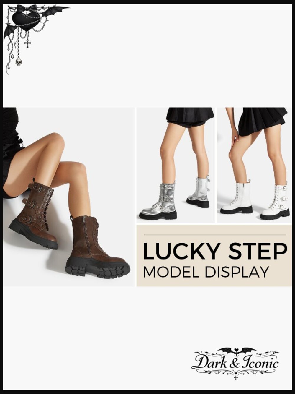 Women's Chunky Combat Boots Platform Ankle Booties Side Zipper Buckles - Picture 7 of 7